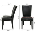 thumbnail image 3 of JESONVID Set of 2 Upholstered Parsons Dining Chairs, Faux Leather Dining Room Kitchen Side Chair with Solid Wood Legs for Living Room Bedroom Outdoor Lounge Guest Cafe(Black), 3 of 6
