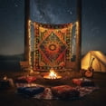 thumbnail image 5 of Twin Psychedelic Celestial Burning Sun Moon Planet Bohemian Tapestry Wall Hanging Dorm Decor Boho Tapestries Hippie Hippy Yellow Red tie dye Tapestry Beach Coverlet 90x60 inch, 5 of 5