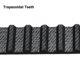 thumbnail image 5 of Correa de distribución de caucho 142XL Poleas de correa de distribución de bucle cerrado sincrónico de 10 mm de ancho, color negro, 5 of 5