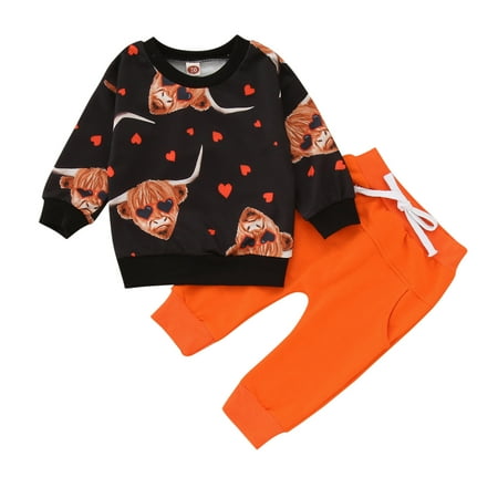 

kpoplk Christmas Toddler Girl Outfits Infant Baby Girl Boy Solid Knit Outfit Rainbow Embroideried Shirt Blouse Top Drawstring Pants Fall Winter Outfit(Black)