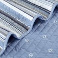 thumbnail image 6 of 3 Piece Reversible Quilt Set with Shams | All-Season Soft & Lightweight Bedspread with Modern Striped Pattern | Elise Collection (Full/Queen, Blue/Grey), 6 of 7