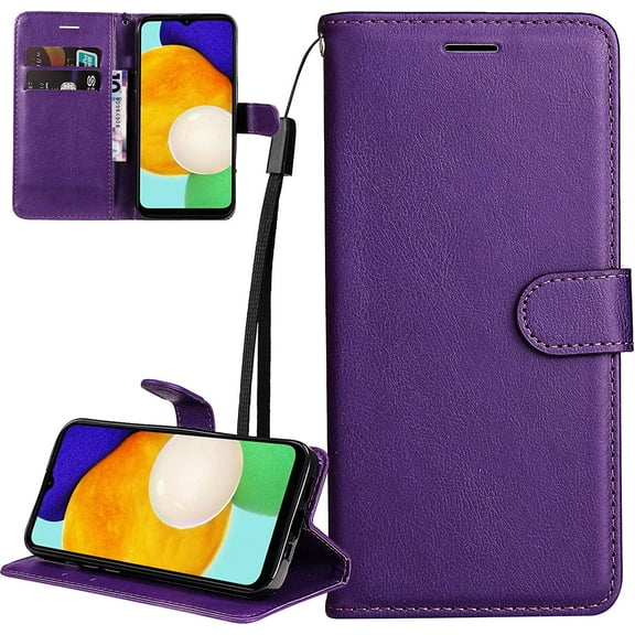 Wallet Phone Case with Card Holder for Samsung Galaxy S22 Plus (Not S22), Simple Fashion PU Leather w/Kickstand Cover for Samsung Galaxy S22 Plus Violet