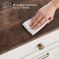 thumbnail image 6 of Homall 10 Gallon Tilt Out Wooden Trash Cabinet with Drawer, Garbage Recycling Trash Can for Kitchen Storage Cabinet for Laundry, White, 6 of 7