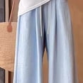 thumbnail image 4 of Staki Pants for Girls Girls Wide Leg Sweatpants Drawstring High Waist Baggy Track Pants Cute Sweatpants with Pockets for Teen(Blue,9-10 Years), 4 of 4