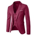 thumbnail image 3 of Clearance Men's Fleece Jackets & Coats,Men's Suit Slim 3-Piece Suit R Business Wedding Party Jacket Vest & Pants, 3 of 4