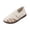 20#Beige, variant on Hollow Breathable Mesh Knit Walking Flats For Women, Metal Buckle Strap Lightweight Cushioned Soft Sole Daily Outdoor Casual Loafers