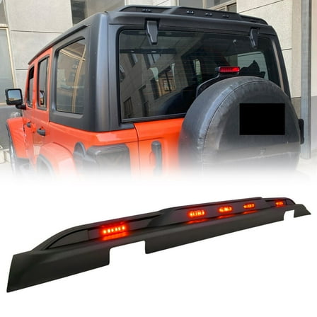 AMERICAN MODIFIED Rear Roof Spoiler w/Red LED Lights for 18  Jeep Wrangler JL
