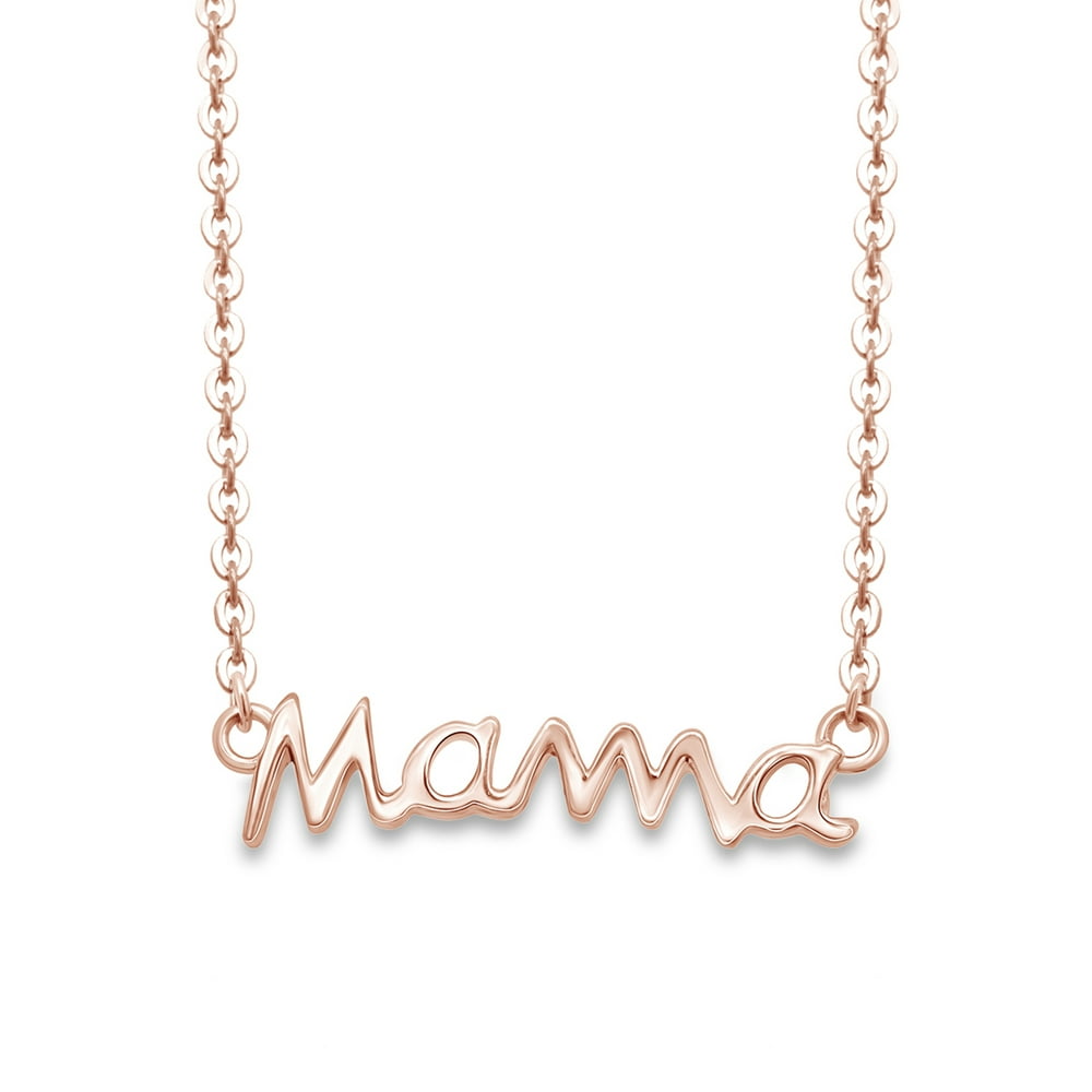 Jewel Zone US - Mother's Day Jewelry Gifts Mama Pendant Necklace In 14k