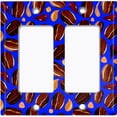 thumbnail image 2 of Metal Light Switch Wall Plate Outlet Cover (Coffee Mocha Espresso Bean Chocolate Caramel Heart Drip Love Dark Blue - Double Rocker), 2 of 2