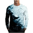 thumbnail image 2 of gbyLJF Men's Base Layer Shirt Gradient Printed Round Neck Pullover Tops Lightweight Casual Long Sleeve Sweatshirt, 2 of 5
