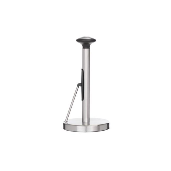 51 in. Stainless Steel Paper Towel Holder with Knob & Tension Arm, Black