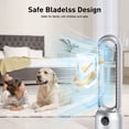 thumbnail image 6 of ADVWIN Smart Bladeless Tower Fan, 26ft/s Fast Cooling, 24 Speeds, App Control, 90° Oscillation, Silver, 6 of 10