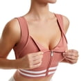 thumbnail image 1 of Ropa interior deportiva para mujer, para correr, de alta resistencia, a prueba de golpes, con cremallera frontal, sujetador sin aros de acero, chaleco de belleza para yoga y fitness, 1 of 1