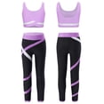 thumbnail image 5 of Miaeowve Kids Girls Sleeveless Sports Vest Top with Striped Leggings 2 Piece Dance Outfits Gymnastics Light Purple 6, 5 of 6