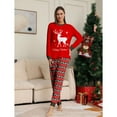 thumbnail image 4 of GYRATEDREAM Family Matching Christmas Pajamas Set Cotton Xmas Deer Snowflake Print Holiday Pajamas Sleepwear Dad Mom Kids PJs for S(Mom) White, 4 of 9