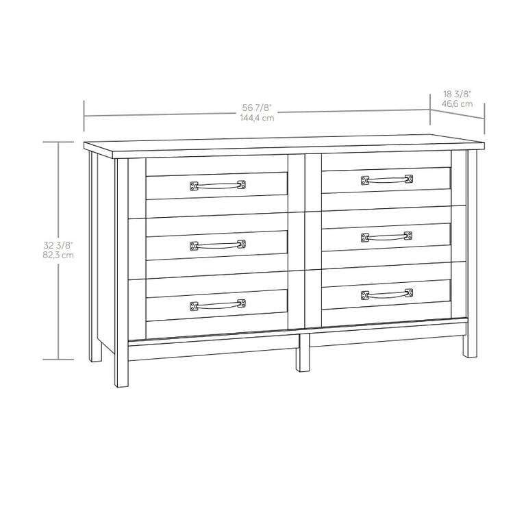 walmart modern farmhouse dresser Better Homes & Gardens Modern Farmhouse 56.85" Wide 6 Drawer Dresser, Rustic Gray Finish