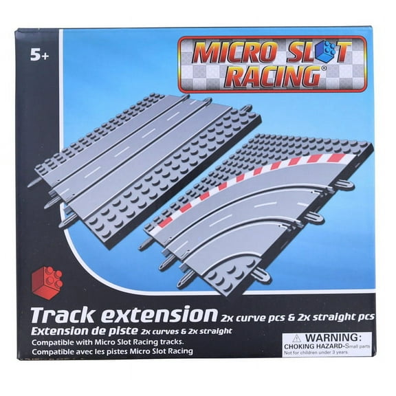 Micro Slot Racing 4-Piece Track Extension | 2 Curve | 2 Straight