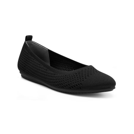 

VINCE CAMUTO Womens Black Removable Insole Knit Stretch Odor Control Cushioned Femils Almond Toe Slip On Ballet Flats 9 M