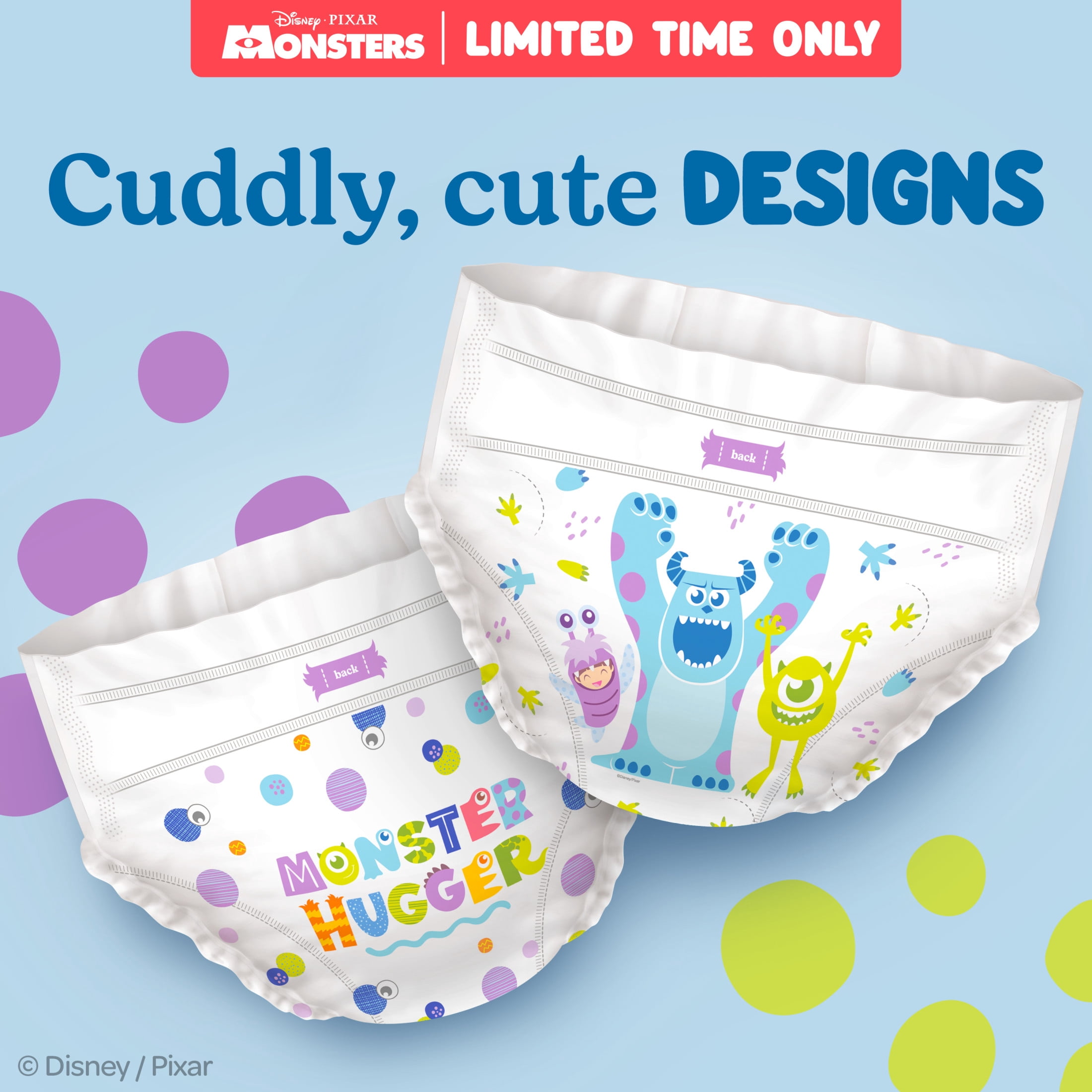 Huggies Little Movers, Little Monsters Edition Baby Diapers, Size 4, 58 Count