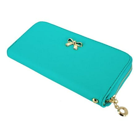 - Gearonic Women's Bow Detail Clutch Wallet Orange