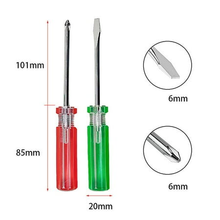 

2 Pcs 3/5/6mm Slotted Cross Screwdrivers Remover Repair Hand Tool Open Tool