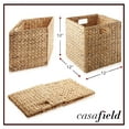 thumbnail image 7 of Exlonjet 12" x 12" Water Hyacinth Storage Baskets, Natural - Set of 2 Collapsible Cube Organizers, Woven Bins for Bathroom, Bedroom, Laundry, Pantry, Shelves, 7 of 7