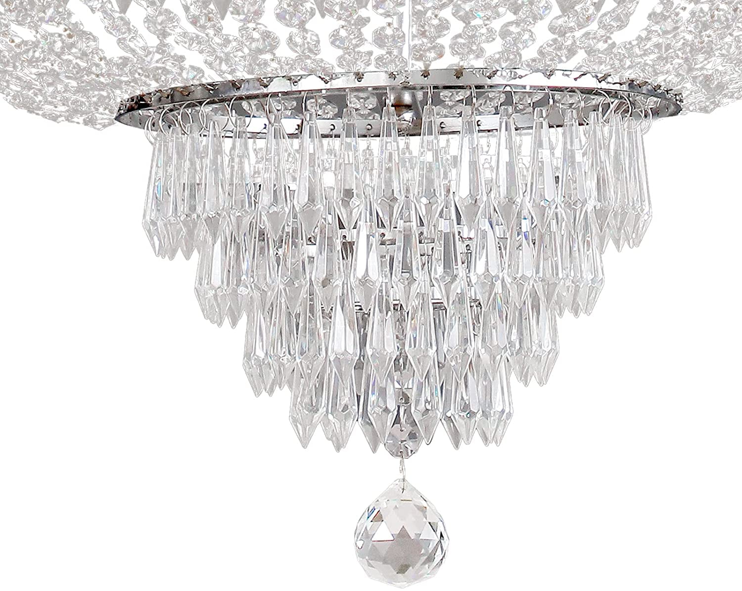 Luxury Crystal Chandelier, French Empire Crystal Ceiling Chandelier LED Hanging Lighting Home Decor Lamp for Living Room Bedroom Foyer