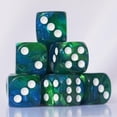 thumbnail image 3 of Juego de dados acrílicos de 16 mm, 10 piezas D6 para RPG MTG DND con bolsa (verde y azul), 3 of 5