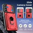 thumbnail image 5 of Elegant Choise Case for Samsung Galaxy A55/A25/A15 5G 6.5inch Card Slot Wallet Case Finger Ring Holder Phone Cover, Red, 5 of 15