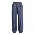 thumbnail image 6 of Lmueinov Womens Yoga Harem Pants 100% Cotton Elastic Waist Solid Casual Jogger Pants Lightweight Flowy Harem Trousers for Summer Fall, 6 of 6