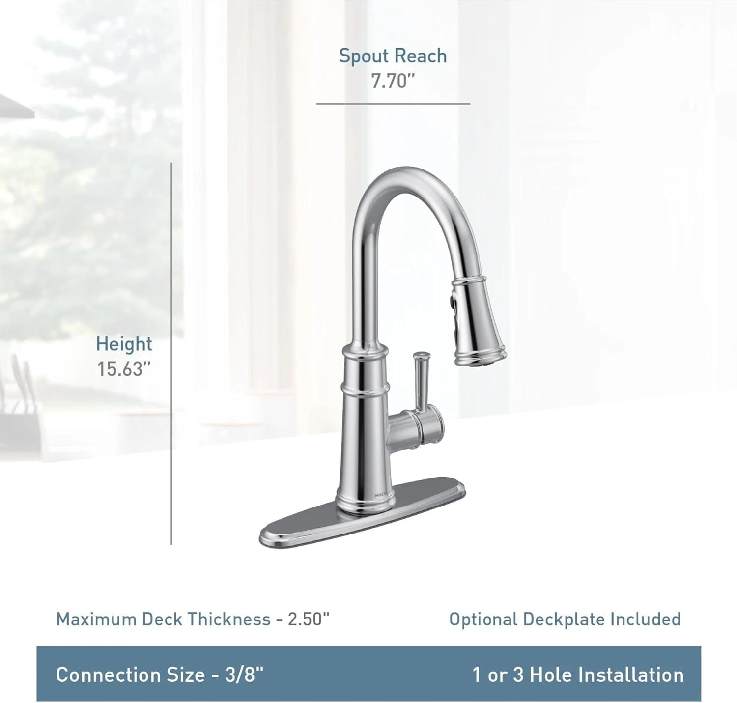 Moen 7260ORB Belfield One-Handle Pulldown Kitchen Faucet Featuring Power Boost and Reflex, Oil Rubbed Bronze