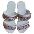 thumbnail image 1 of asdoklhq Sandals for Women Clearance Under $10,Sandals Women Flat Slippers Chain Open Toe Comfy Beach Roman Shoes Flip Flop, 1 of 4