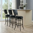 Rachel Swivel Bar Stool in Black with Black Cushion