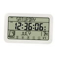 thumbnail image 4 of Reloj de pared digital Perfecl con alarma pantalla de temperatura y humedad calendario blanco, 4 of 8