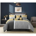thumbnail image 2 of Chezmoi Collection 7-Piece Medallion Patchwork Comforter Set, King, Yellow/Gray, 2 of 5