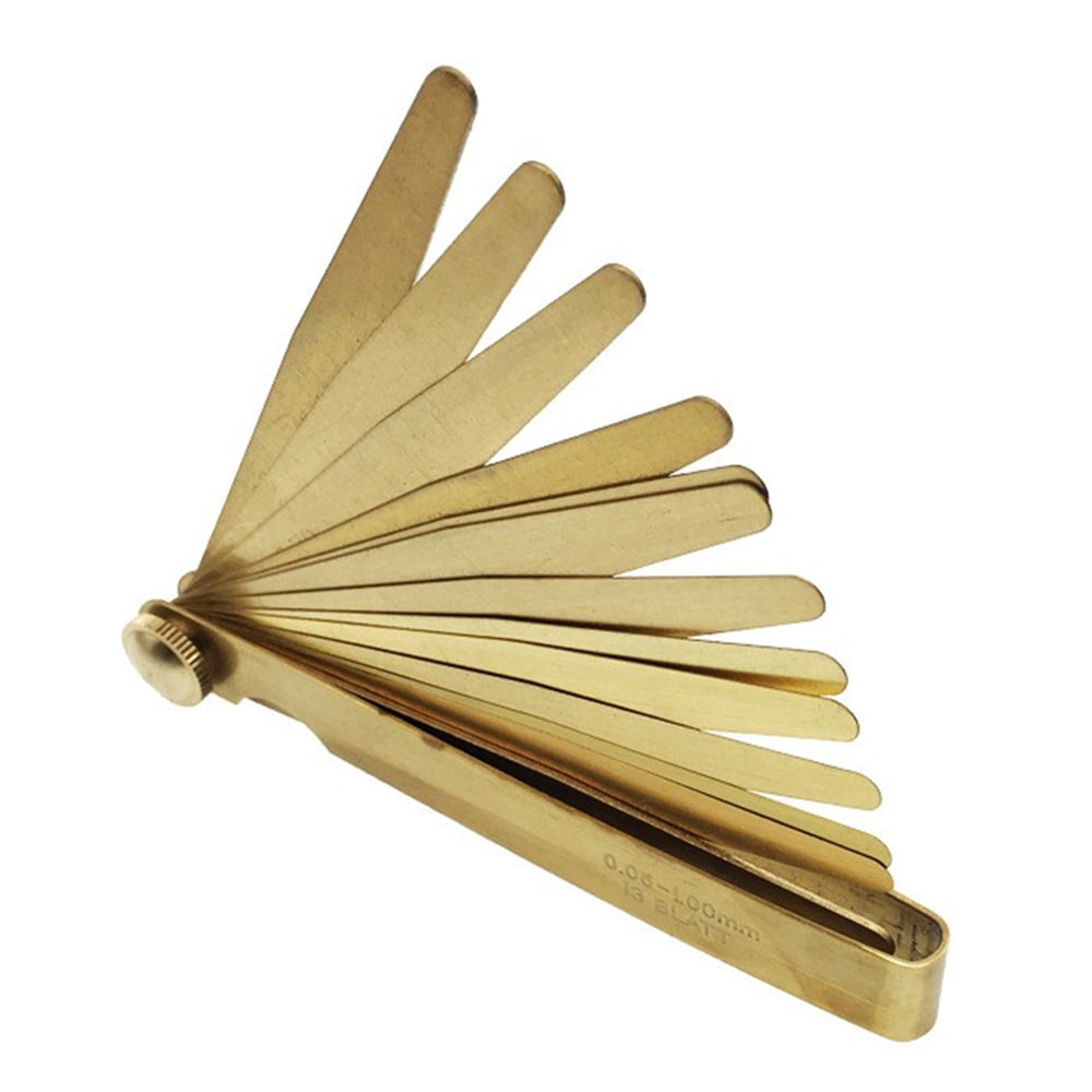 13/20 Blades Metric Thickness Feeler Gauge 0.05-1mm Brass Measuring Tool For Width Gap For Designers Engineers And Mechanics ,Easy to Use