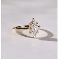 thumbnail image 2 of Glittering 6 Prong Diamond Ring Marquise Cut Solitaire Ring Engagement Ring Yellow Gold Ring Moissanite Wedding Gifts, 2 of 3