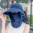 thumbnail image 4 of Femmes Soleil Large Bord Protection Uv Chapeaux de Pêche Pliable Queue de Cheval Chapeau d'Été avec Rabat Détachable, 4 of 5
