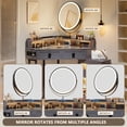 thumbnail image 4 of VKCC Corner Vanity Table with Rotating Mirror, Makeup Desk with 3 Color LED Lights, Charging Station & Drawers, Gray, 4 of 8