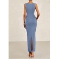 thumbnail image 2 of Vestido midi PRETTYGARDEN 2025 de verano sin mangas con pliegues para mujer, 2 of 9