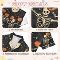 thumbnail image 4 of FORMRS Kids Short Sleeve Top and Pants Pajama Set Unisex Satin 2-Piece Sleepwear, Sizes 11-12Y, Black Halloween Dancing Skeleton, 4 of 8