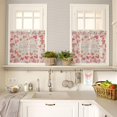 thumbnail image 4 of Retro Valentine''s 3 PCS Kitchen Curtain Valance and Tiers Set, Rod Pocket Small Half Tier Valances Window Curtains Panel, Vintage Spring Flower Botanical Love 55"x24" (Set of 2 Tiers & Valance), 4 of 5