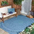 thumbnail image 3 of SAFAVIEH Courtyard Josiah Floral Medallion Indoor/Outdoor Area Rug, Navy/Aqua, 2' x 3'7", 3 of 8