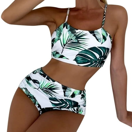 

Leaf Split Swimsuit High Print Swimsuit Waist Women Ladies Bikini Bikini Swim Top Women Crop Swim Shorts Bathing Suit for Women Women Swim Top Sports Bra Bathing Suit Top Sports Bra Swim Top