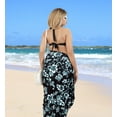 thumbnail image 4 of HAPPY BAY Women's Swimwear Beachwear Sarong Coverups Beach Cover up Wrap Summer Pareo Vacation Long Bikini Wraps Skirt Vacation One Size Metal, Floral, 4 of 5