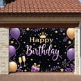 thumbnail image 3 of Purple Gold Theme Banner Royal Crown Design Birthday Display Colorful Balloons Golden Stars Party Backdrop for Birthday Party Indoor Party Photo Shoot, 3 of 9