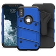 thumbnail image 4 of zizo bolt series compatible with iphone xs max case military grade drop tested with tempered glass screen protector, holster, kickstand blue black, 4 of 6