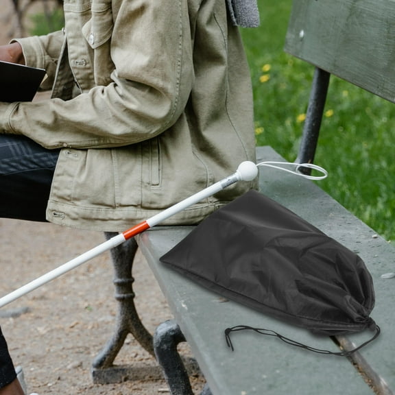 Pawsdot Black Crutch Drawstring Bag Heavy Duty Storage Container for Hiking and Camping