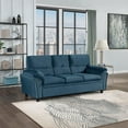thumbnail image 3 of Modern 3-Seat Sofas for Living Room,Velvet Sofa Couch with Comfortable Armchair and Solid Wood Legs, for Small Spaces,Reading or Lounging,Easy to Install, 3 of 7