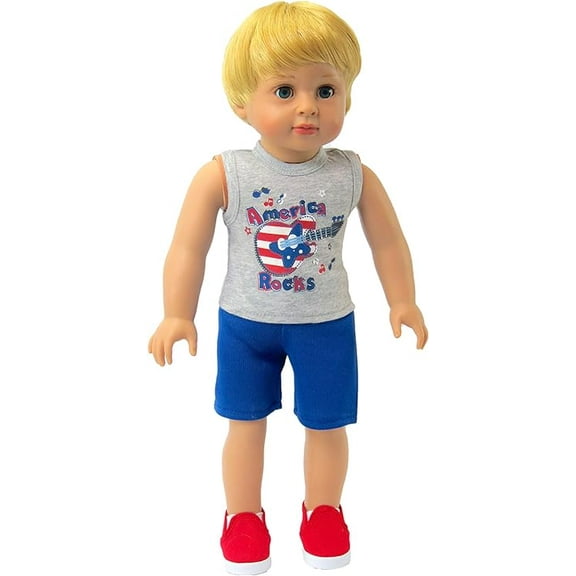 America Rocks Boys Short Set for 18 inch dolls